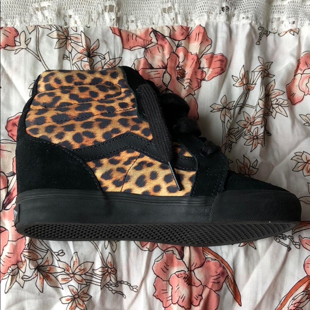 Vans Leather Leopard Print Sneaker Wedges